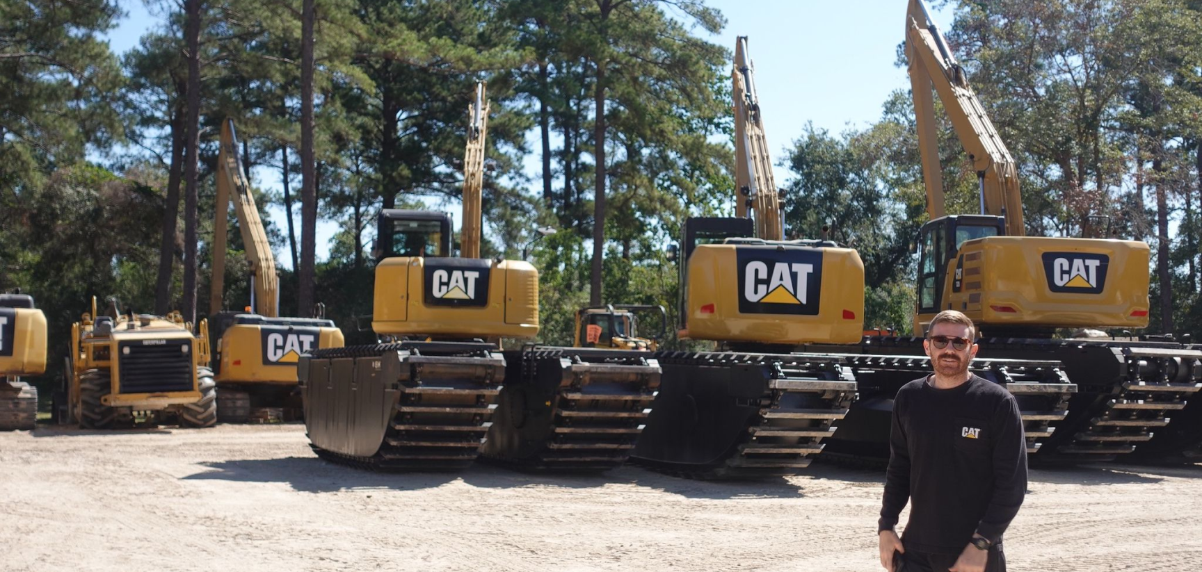 Amphibious excavator and water truck fleet from O'Shea Equipment